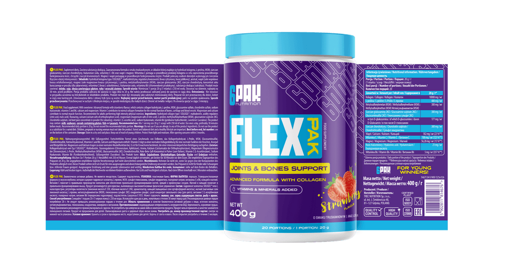6PAK Nutrition, Flex PAK, Strawberry, 400 g