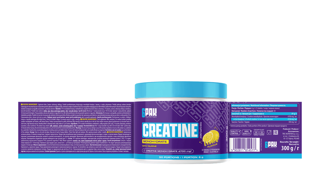 6PAK Nutrition, Kreatyna monohydrat (Creatine monohydrate), proszek, 300 g