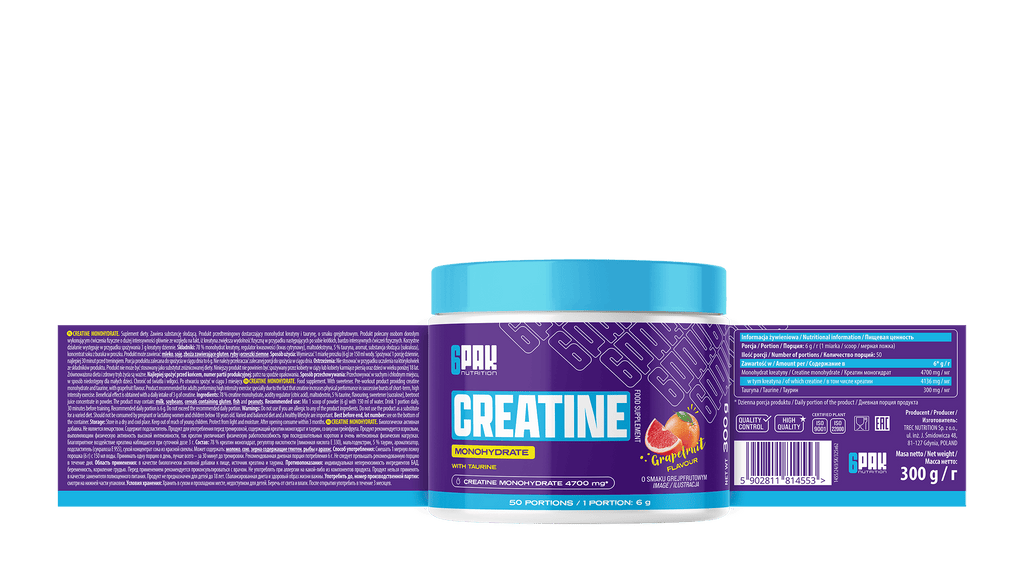 6PAK Nutrition, Kreatyna monohydrat (Creatine monohydrate), proszek, 300 g