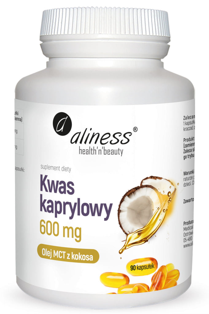 Aliness, Kwas kaprylowy (60% C8)600 mg, softgels, 90 szt.