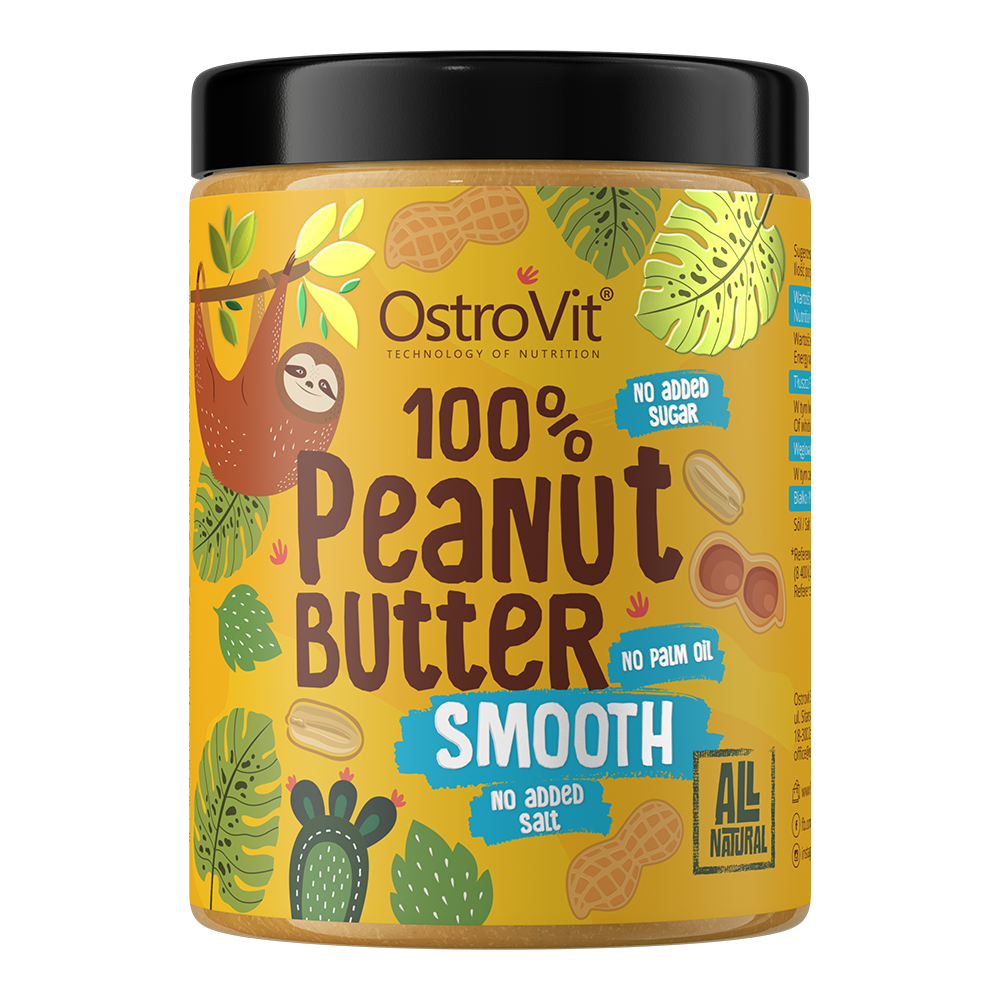 OstroVit, Peanut Butter 100% Smooth, krem, 1000 g