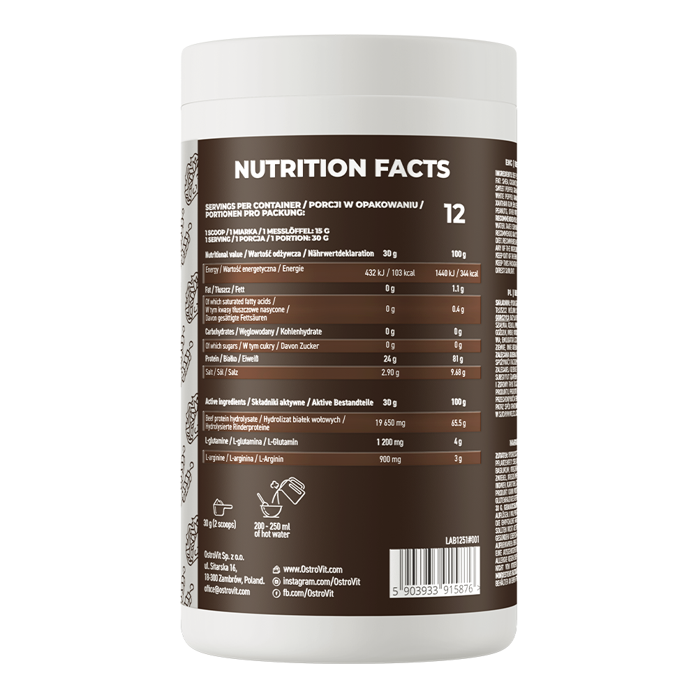 OstroVit, Beef Protein (WPH), kebab, proszek, 360 g