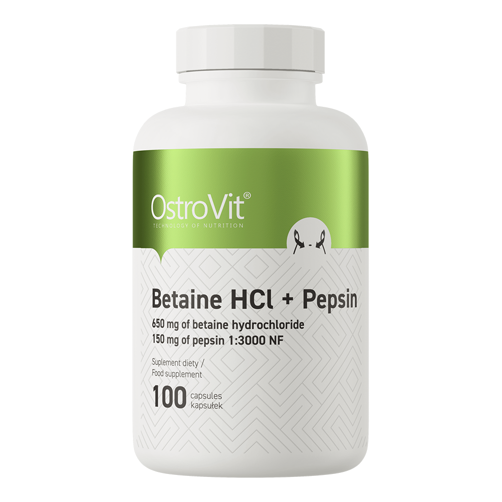 OstroVit, Betaine HCL + Pepsin, kapsułki wege, 100 szt.