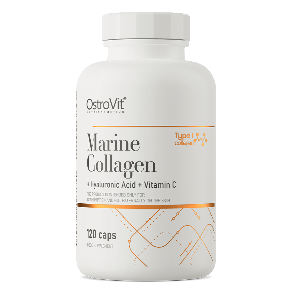 OstroVit, Marine Collagen, Hyaluronic Acid, Vitamin C, kapsułki, 120 szt.