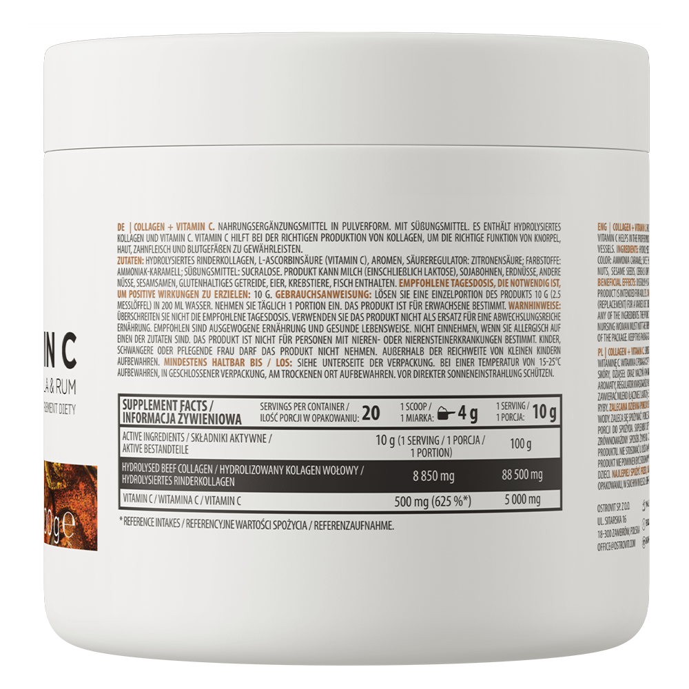OstroVit, Collagen+ vitamin C, cola &amp; rum, proszek, 200 g