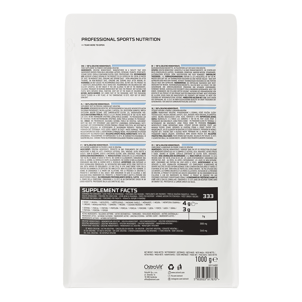 OstroVit, Creatine Monohydrate, proszek, 300 g
