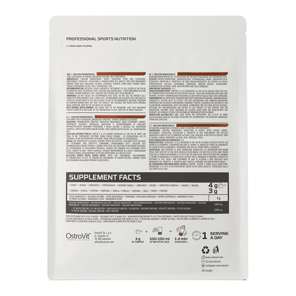 OstroVit, Creatine Monohydrate Cola, proszek, 500 g