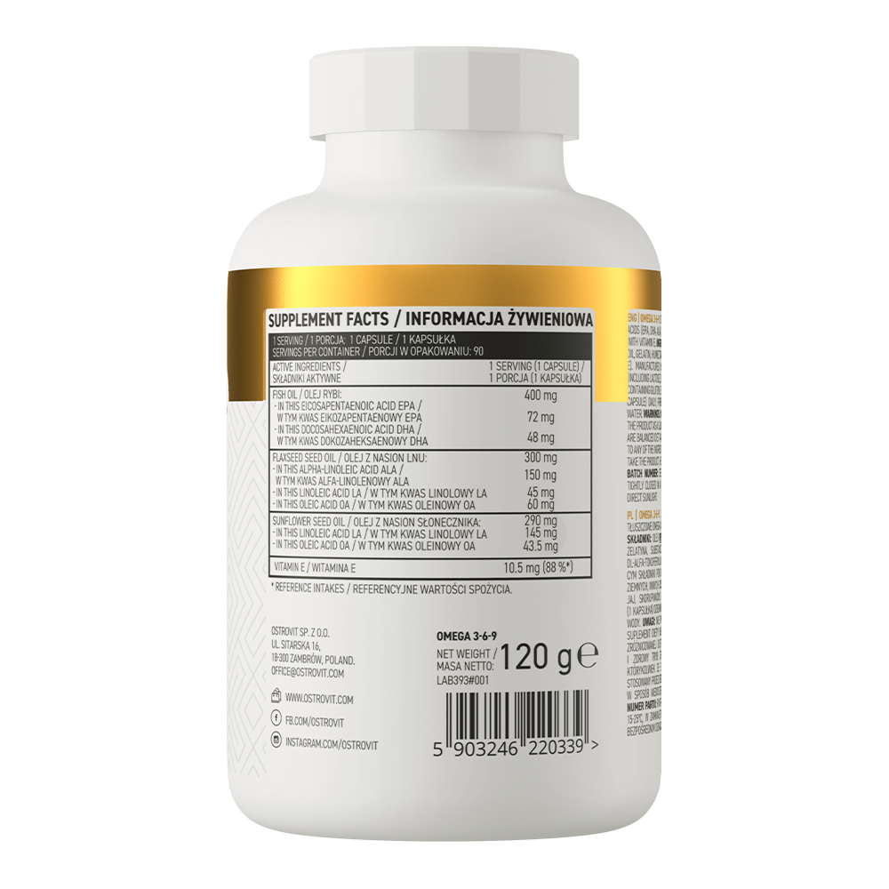 OstroVit, Omega 3-6-9, softgels, 90 szt.