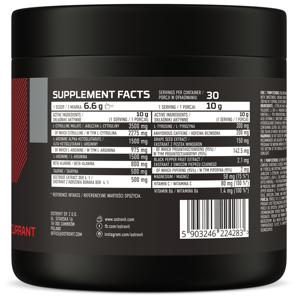 OstroVit, Pump Extreme Black currant, proszek, 300 g