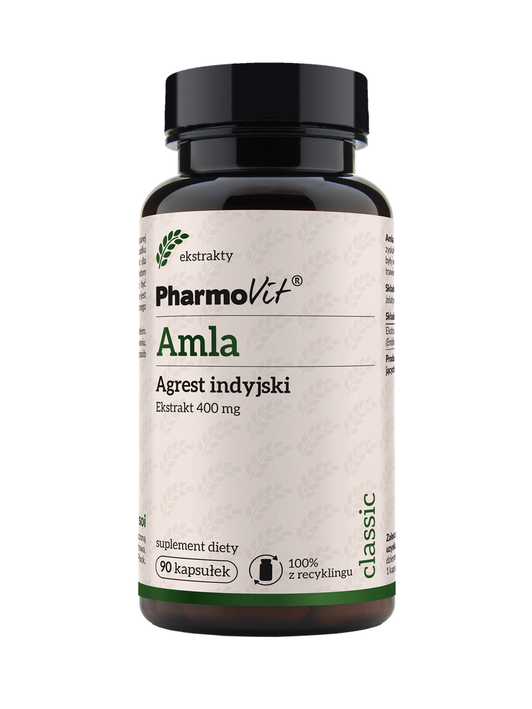 PharmoVit, Agrest indyjski (Amla) 400 mg, kapsułki, 90 szt. ekstrakt 4:1, 400 mg w kapsułce