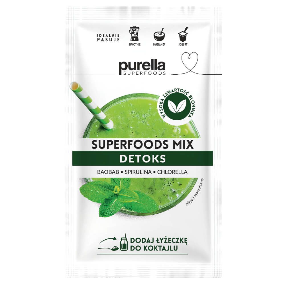 Purella Superfoods, Superfoods mix Detoks, proszek, 40 g