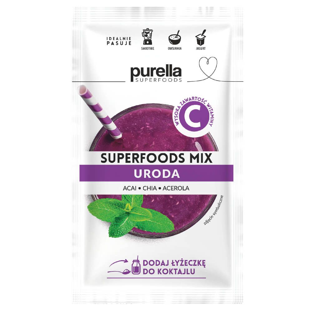 Purella Superfoods, Superfoods mix Uroda, proszek, 40 g