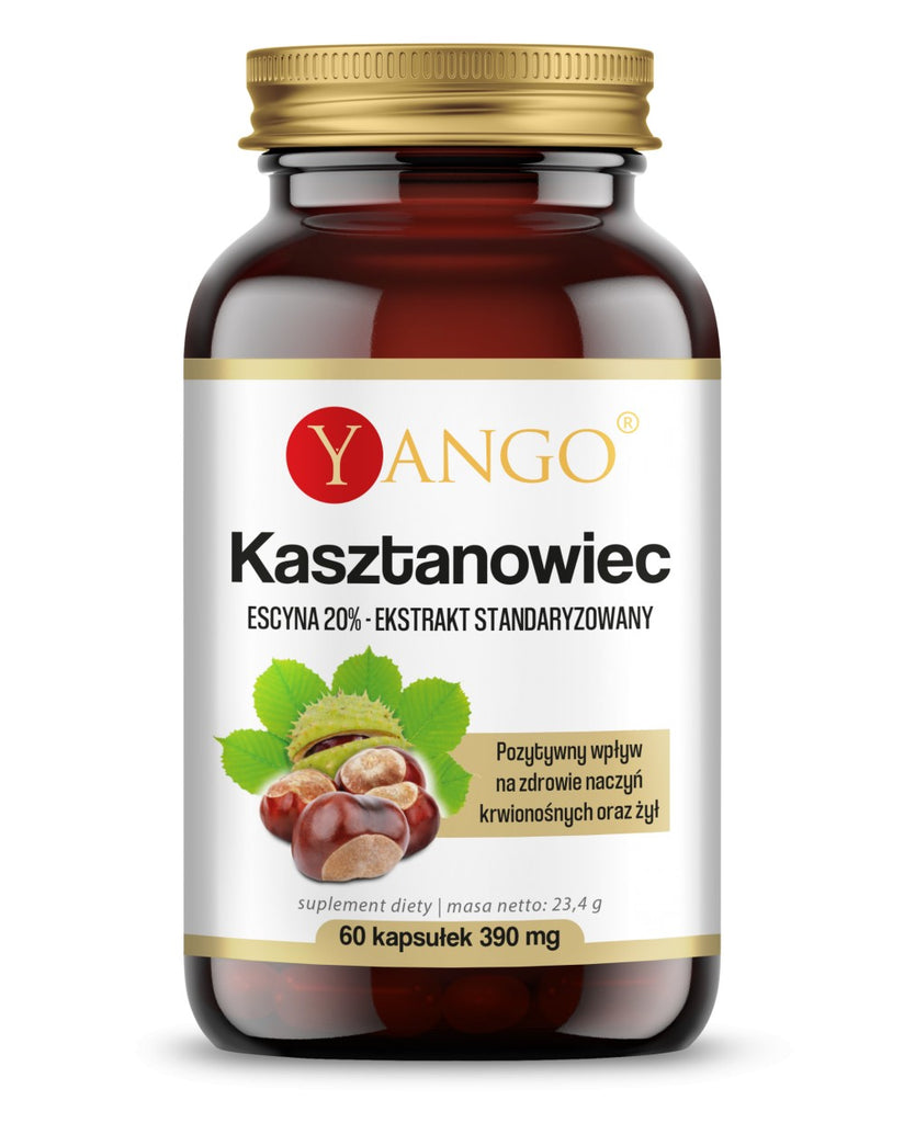 YANGO, Kasztanowiec - 20% escyny, kapsułki wege, 60 szt.