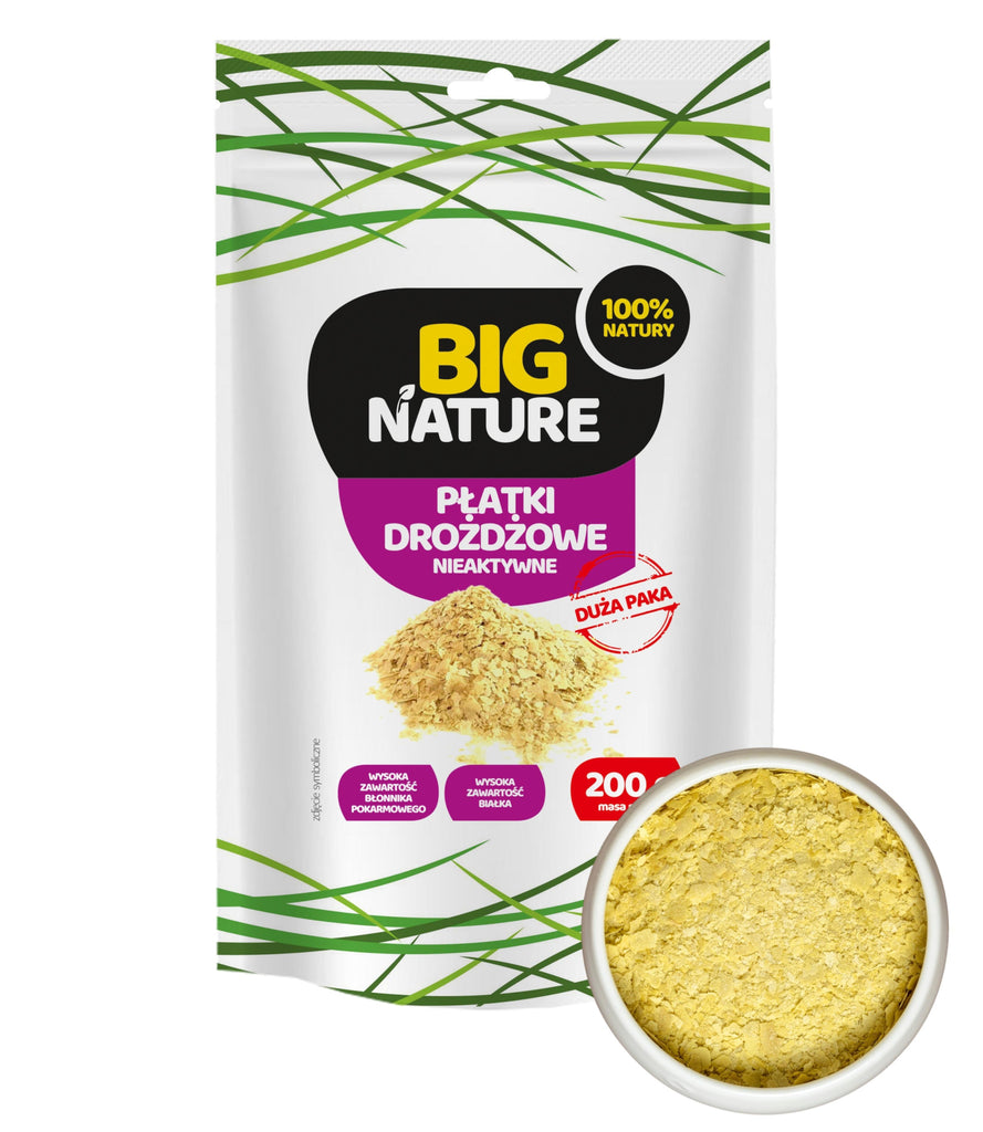 Big Nature, Płatki drożdżowe nieaktywne, proszek, 200 g