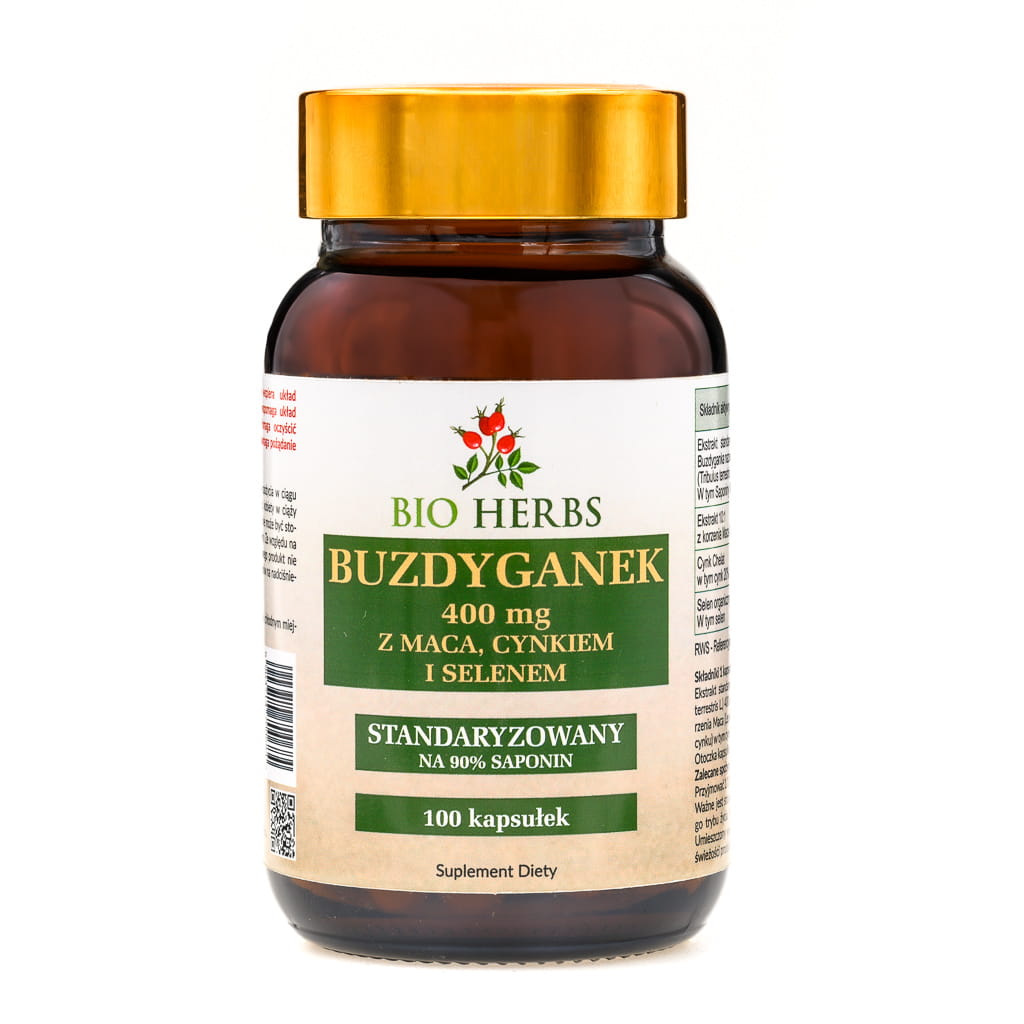 BIO HERBS, Buzdyganek 400 mg z maca, cynkiem i selenem, kapsułki, 100 szt.