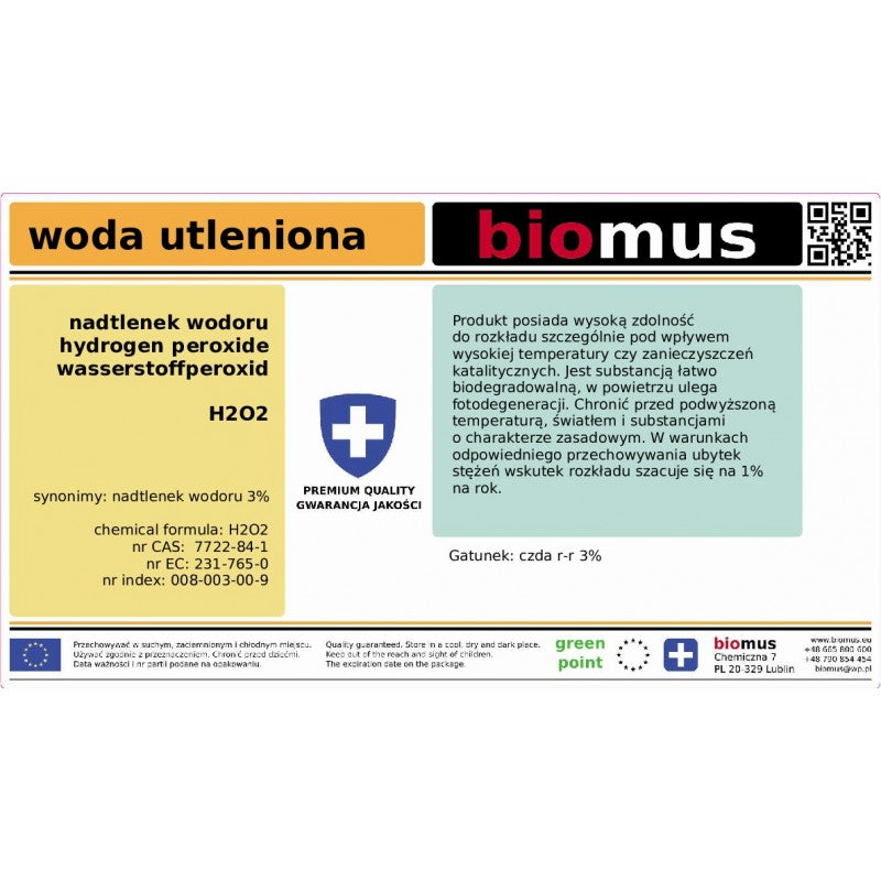 Biomus, Woda utleniona 3%, płyn, 100 ml