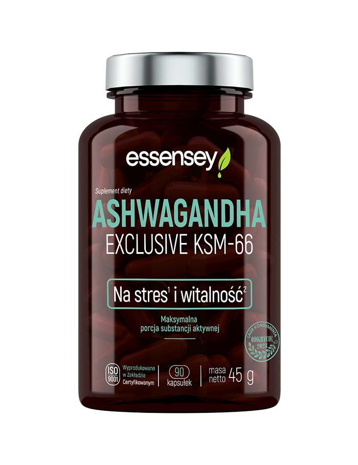 essensey, Ashwagandha Exclusive KSM-66, kapsułki wege, 90 szt.