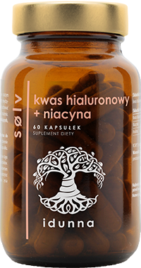 Idunna, Solv kwas hialuronowy + niacyna, kapsułki wege, 60 szt.