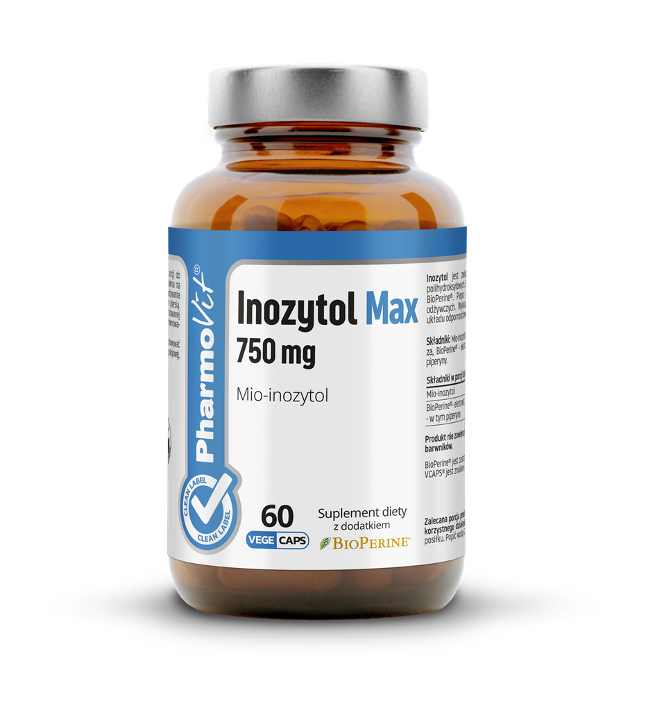 PharmoVit, Clean Label, Inozytol Max 750 mg Mio-inozytol, kapsułki wege, 60 szt.