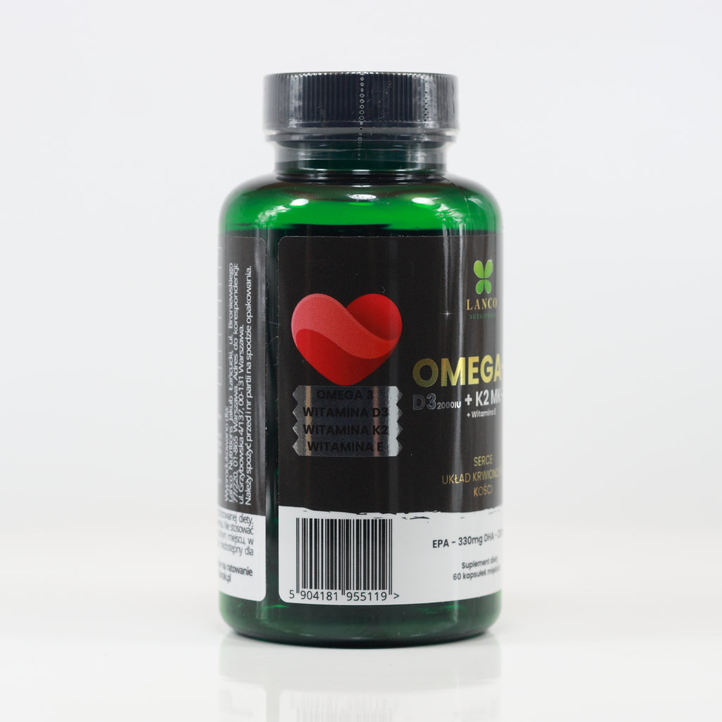 Lanco Nutritions, Omega-3 + D3 + K2 MK-7, softgels, 60 szt.