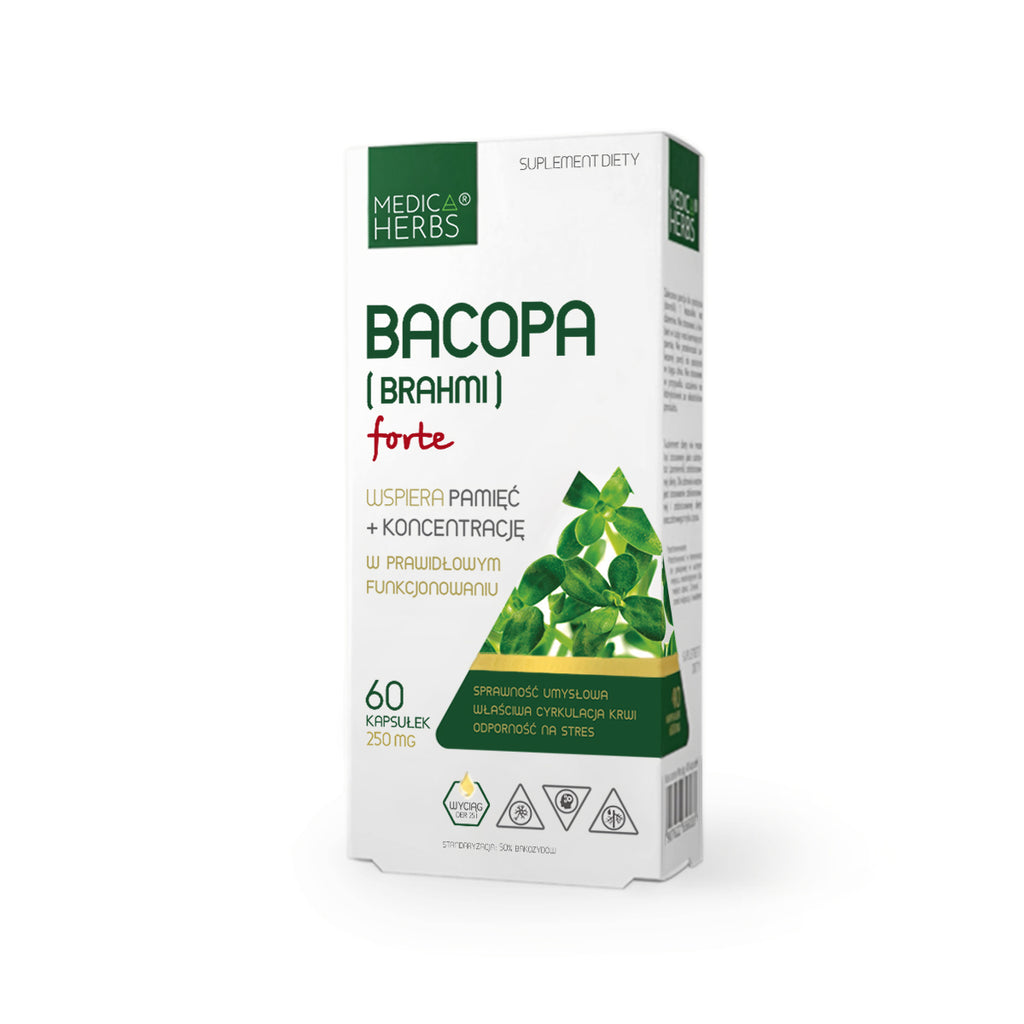 Medica Herbs, Bacopa monnieri (Brahmi, Bakopa drobnolistna) 250 mg, kapsułki, 60 szt.