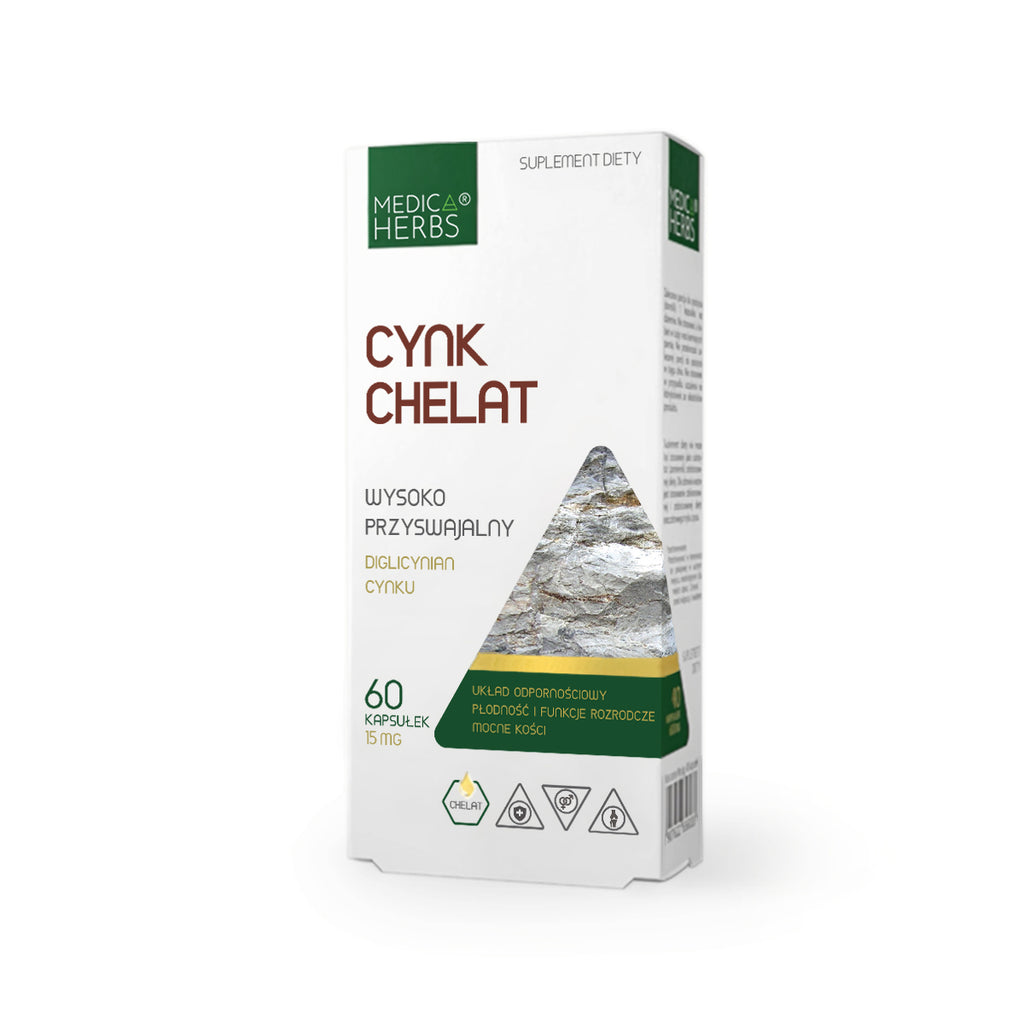 Medica Herbs, Cynk chelat (diglicynian) 15 mg, kapsułki, 60 szt.