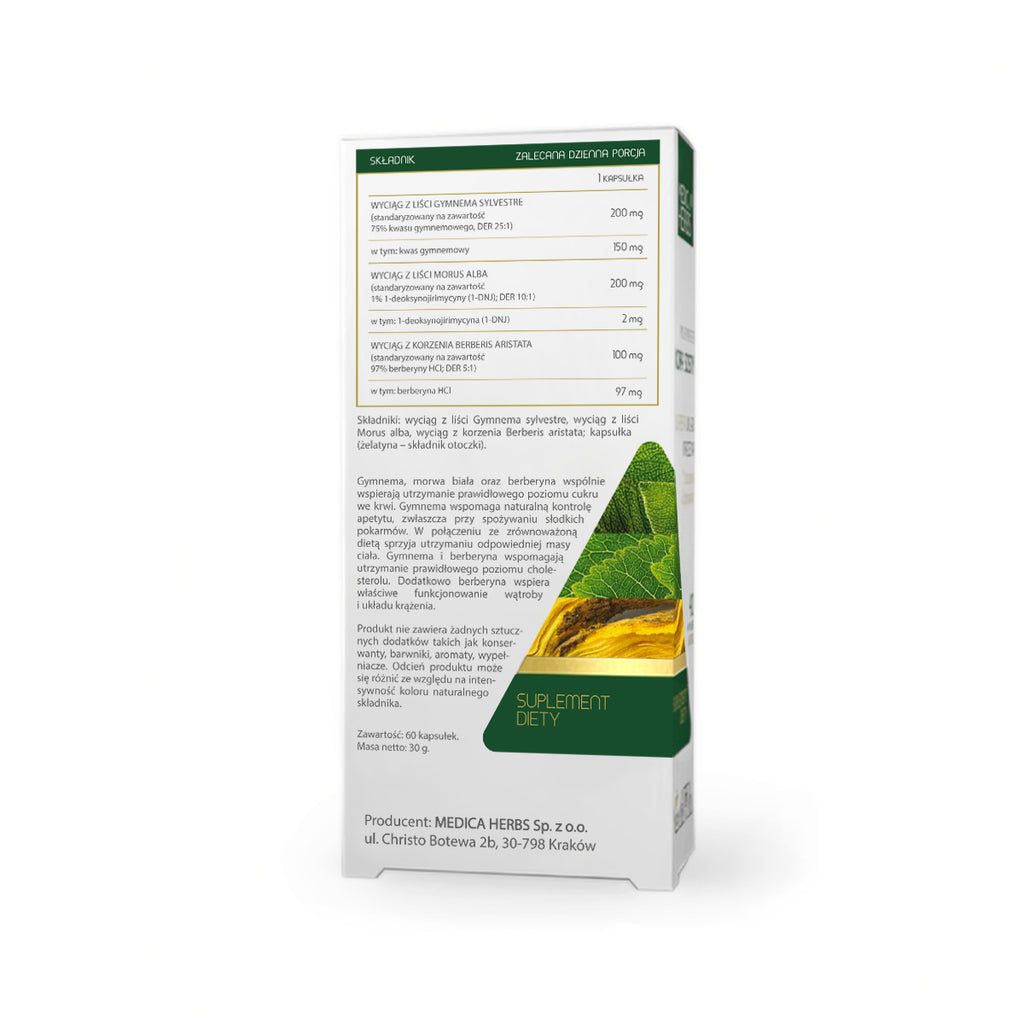 Medica Herbs, Gymnema, Morwa, Berberyna, kapsułki, 60 szt.