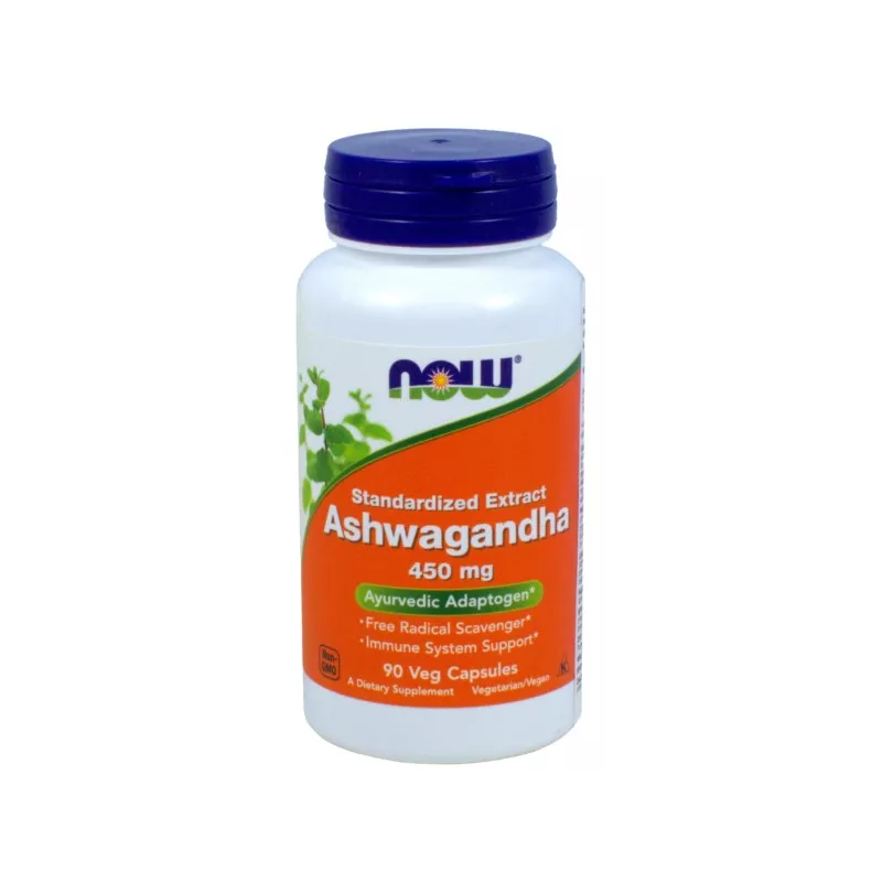 NOW Foods, Ashwagandha 450 mg, kapsułki wege, 90 szt.