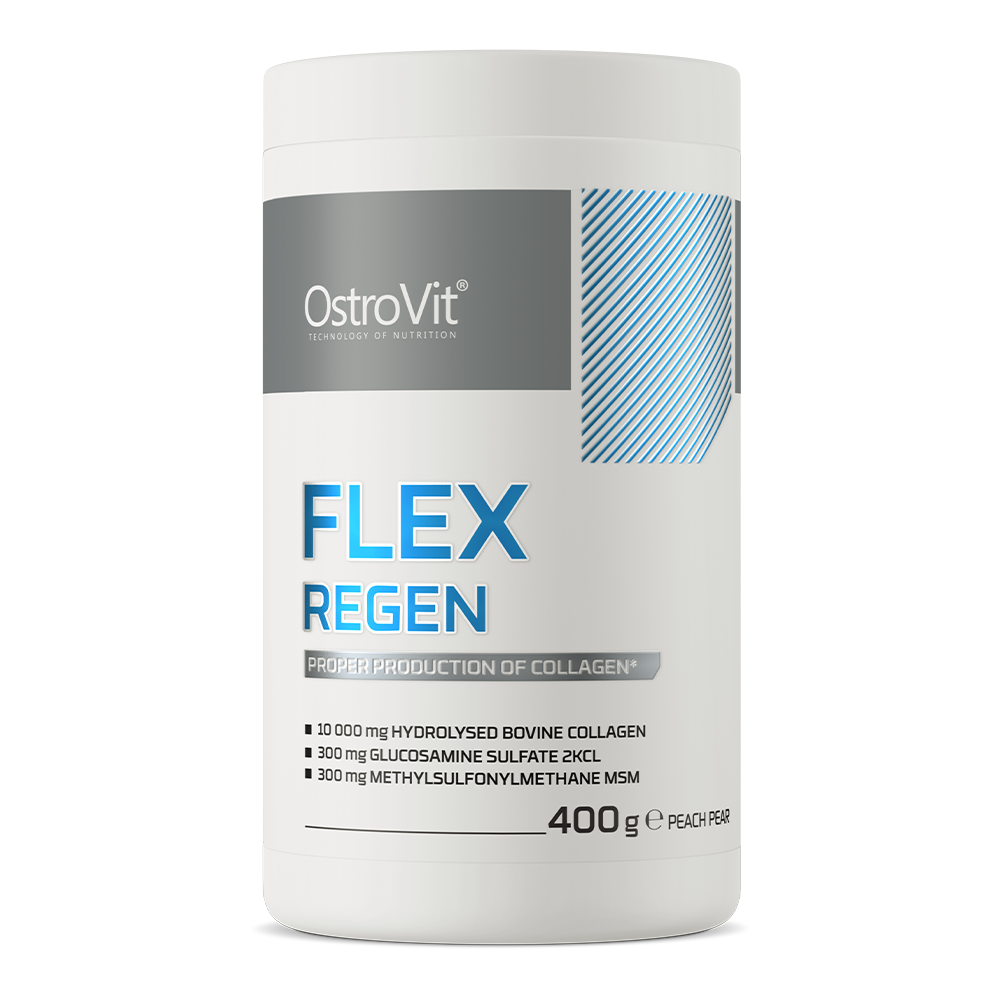 OstroVit, FLEX REGEN, Peach&amp;Pear, proszek, 400 g