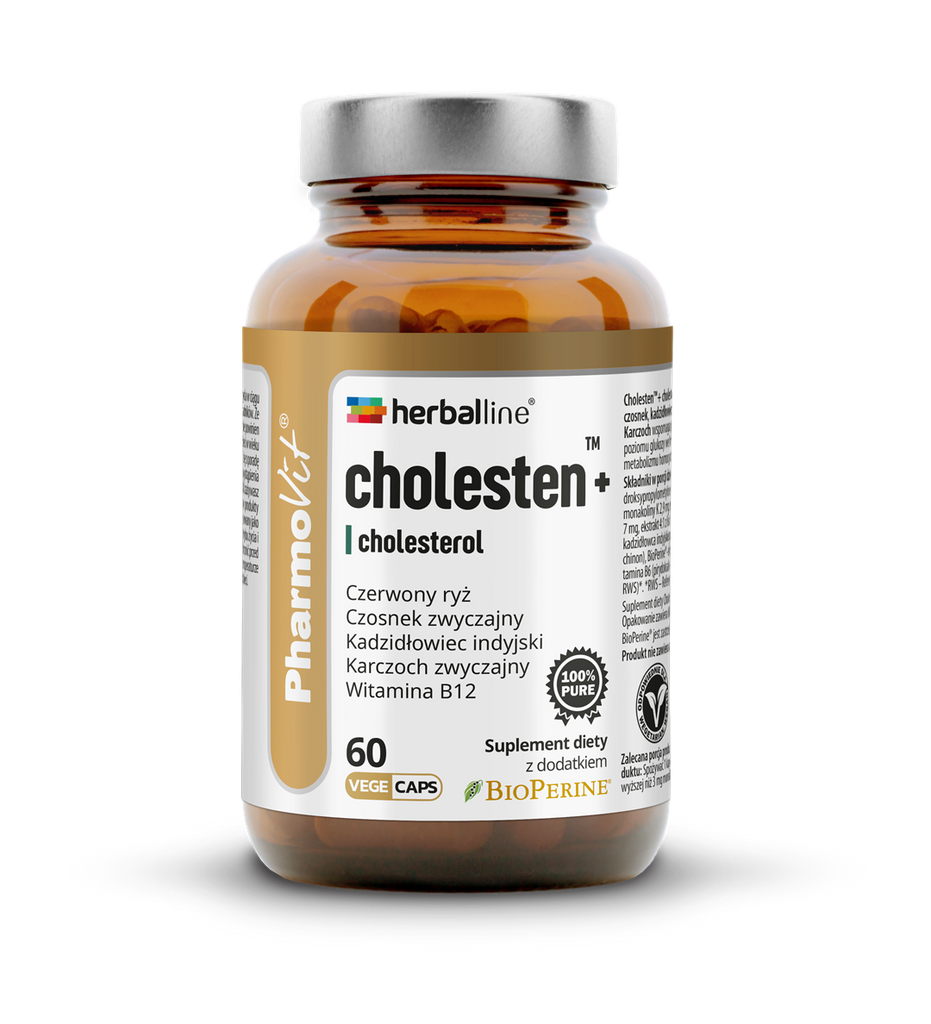 PharmoVit, Herballine Cholesten™+ cholesterol, kapsułki wege, 60 szt.