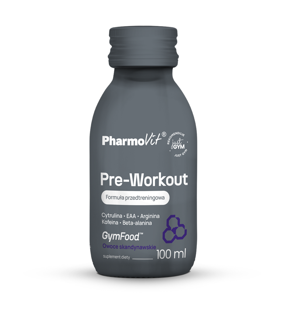 Pharmovit GymFood™ Pre-Workout Formuła przedtreningowa (owoce skandynawskie), płyn, 100 ml