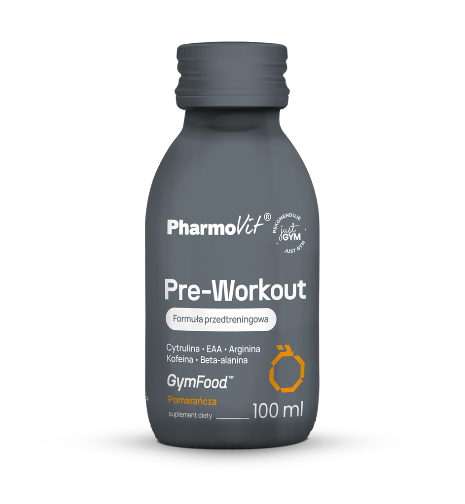 Pharmovit GymFood™ Pre-Workout Formuła przedtreningowa (pomarańcza), płyn, 100 ml