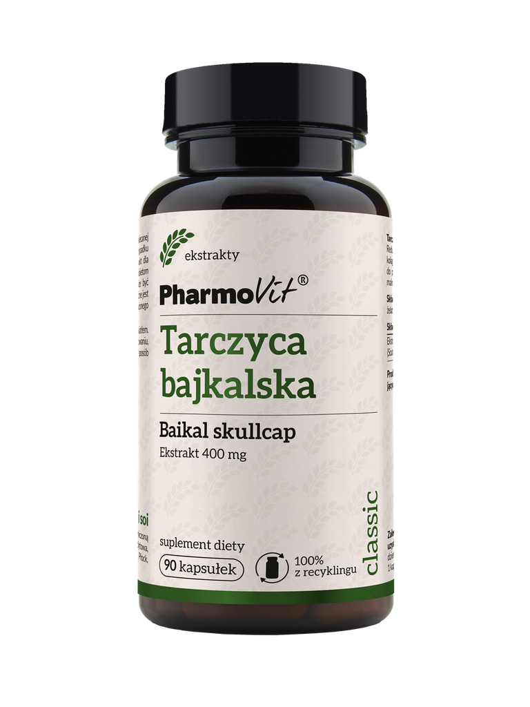 PharmoVit, Tarczyca bajkalska (Baikal Skullcap) 400 mg, kapsułki, 90 szt.