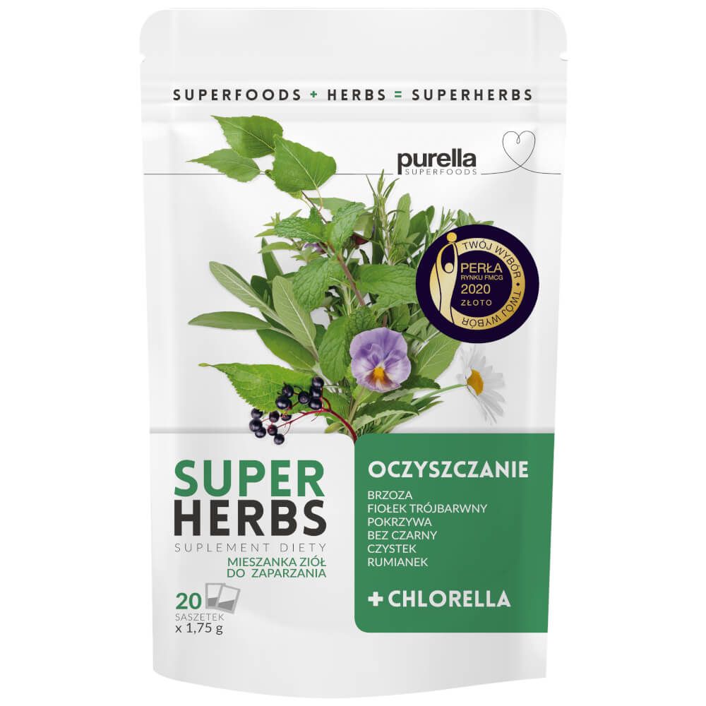 Purella Superfoods, SuperHerbs Oczyszczanie, saszetki, 20 szt.