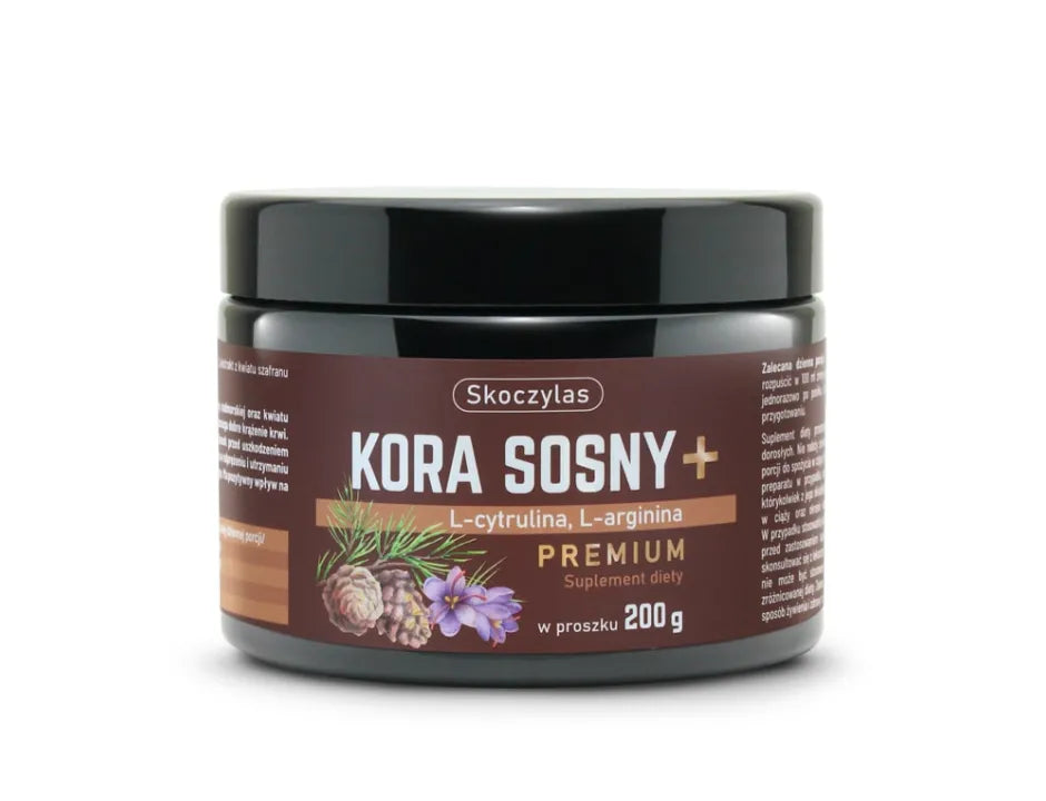 Skoczylas, Kora sosny + L-cytrulina + L-arginina premium, proszek, 200 g