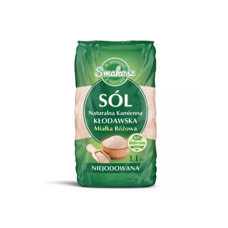 Smakosz, Sól naturalna kamienna, kłodawska, miałka różowa, 1,1 kg