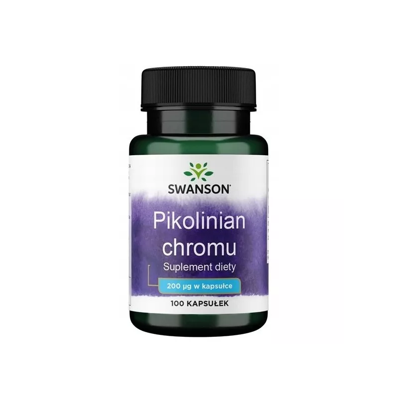 Swanson, Chrom pikolinian (Chromium Picolinate) 200 µg, kapsułki, 100 szt.