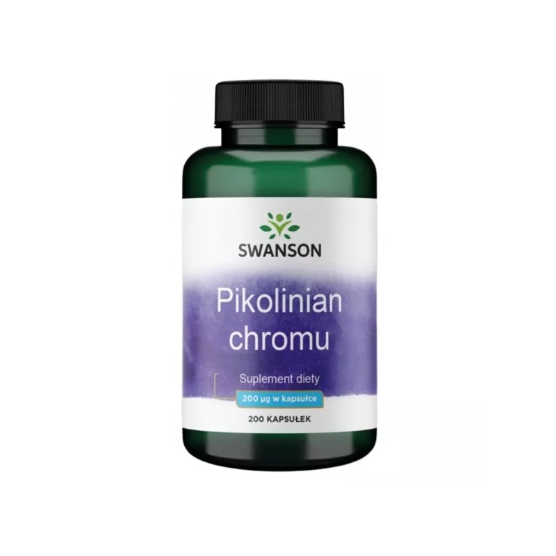 Swanson, Chrom pikolinian (Chromium Picolinate) 200 µg, kapsułki, 200 szt.