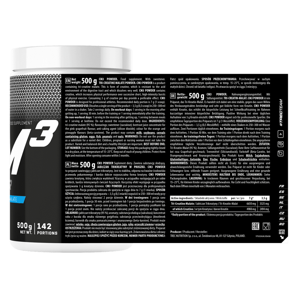 TREC, Kreatyna jabłczan CM3, &nbsp;proszek 500 g