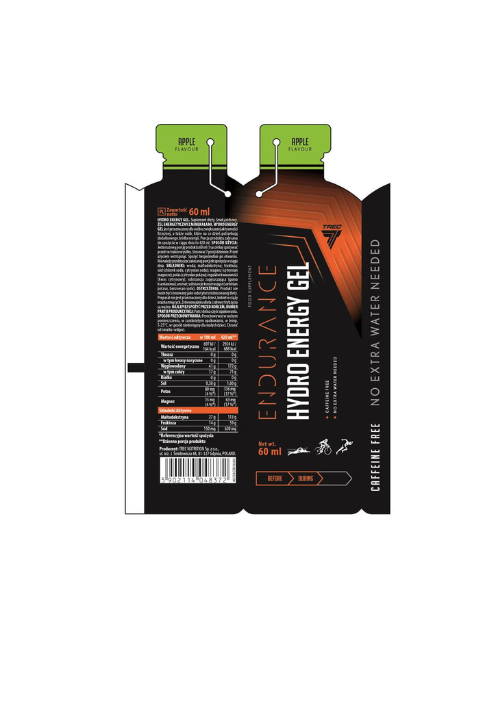 TREC Endurance, Hydro Energy gel, jabłko, 60 ml