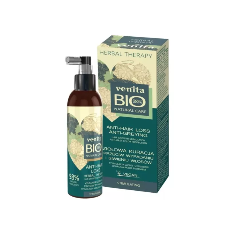 Venita, Bio natural care, Ziołowa kuracja przeciw wypadaniu i siwieniu włosów, płyn, 200 ml