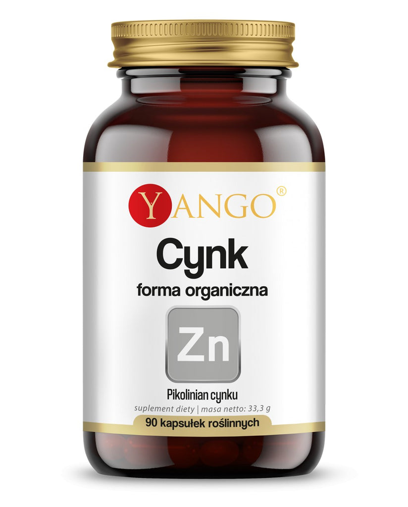 YANGO, Cynk forma organiczny, kapsułki wege, 90 szt.
