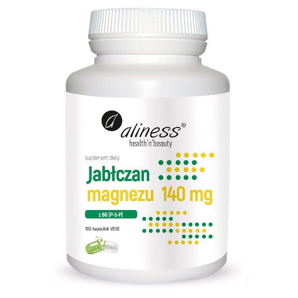 Aliness, Jabłczan magnezu 140 mg z B6 (P-5-P), kapsułki vege, 100 szt.