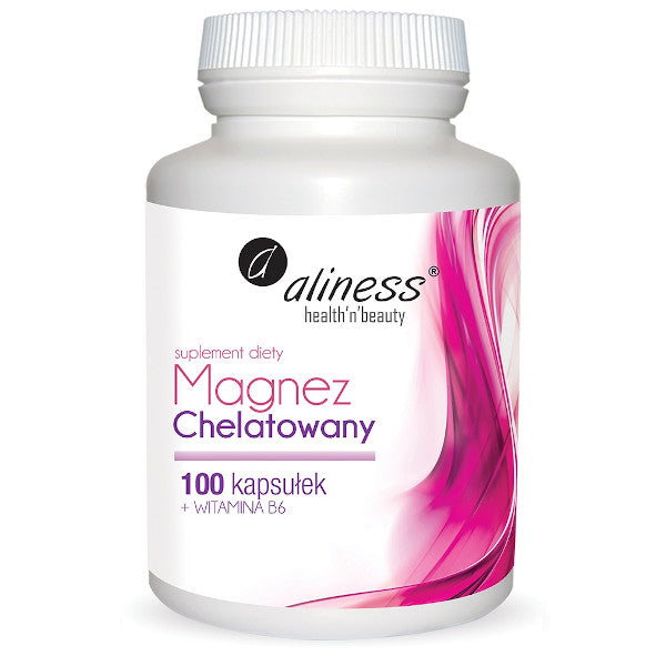 Aliness, Magnez Chelatowany 560 mg + Witamina B6, kapsułki, 100 szt.