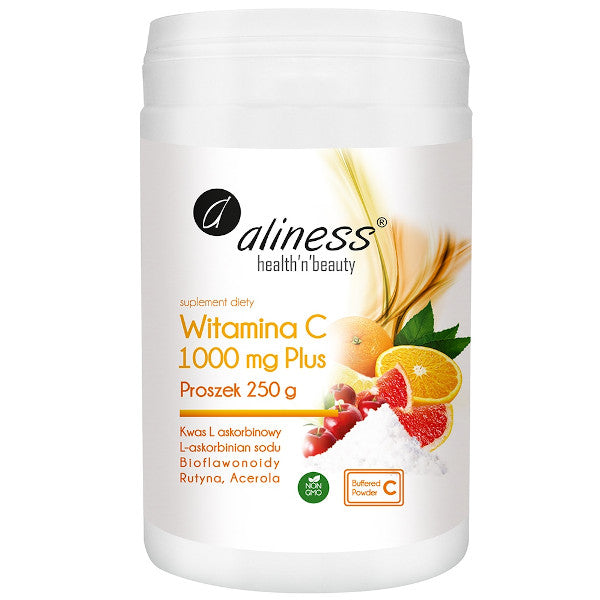Aliness, Witamina C 1000 mg Buforowana PLUS, proszek, 250 g