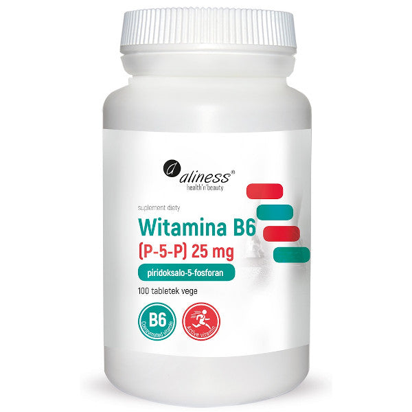 Aliness, Witamina B6 (P-5-P) 25 mg piridoksalo-5-fosforan, tabletki vege, 100 szt.