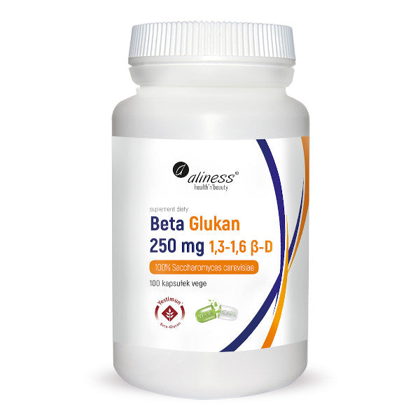 Aliness, Beta Glukan 1,3-1,6 β-D 250 mg, kapsułki vege, 100 szt.