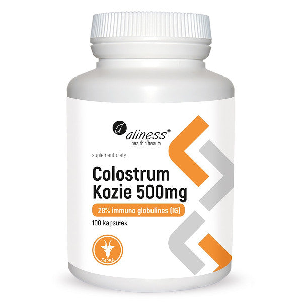 Aliness, Colostrum Kozie 28% IG 500 mg, kapsułki, 100 szt.