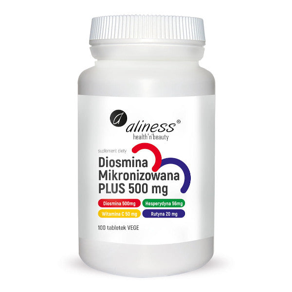 Aliness, Diosmina Mikronizowana PLUS 500 mg, tabletki vege, 100 szt