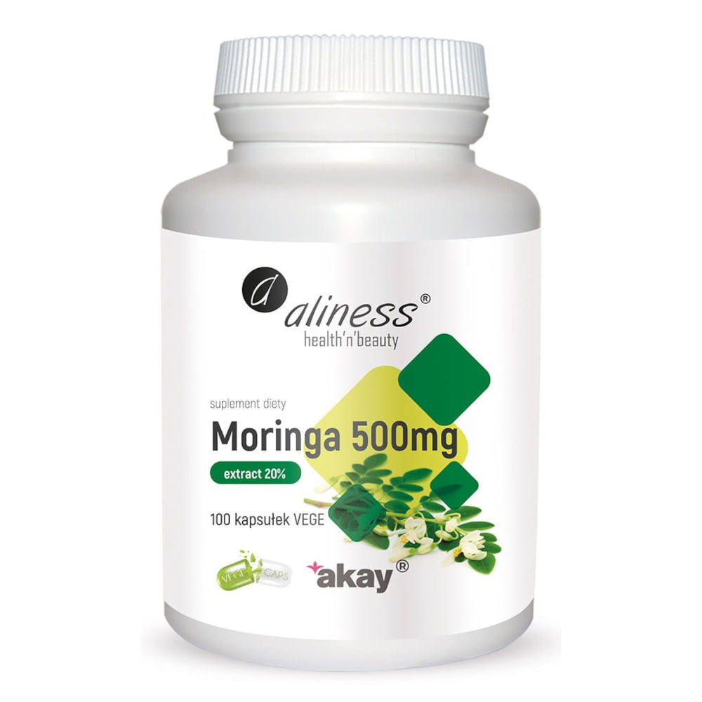 Moringa ekstrakt 20% 500 mg, kapsułki vege, 100 szt.